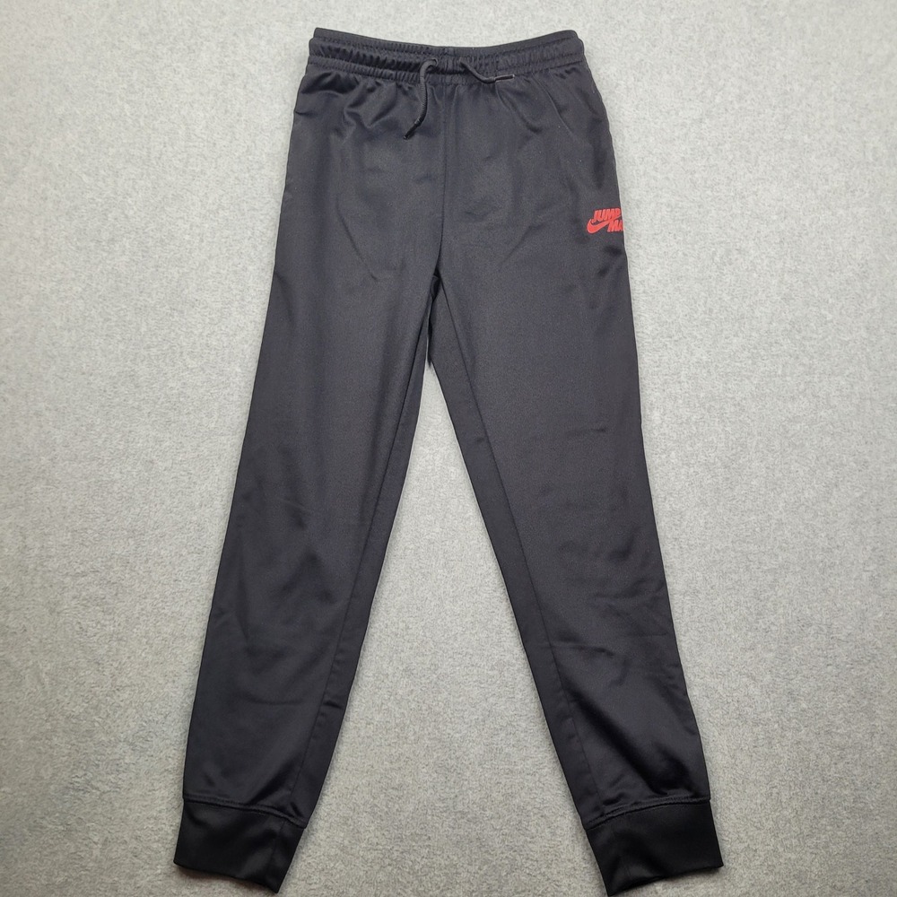 Jordan Track Pants Boys Medium Black Jumpman Logo Athletic‎ Joggers C088-023